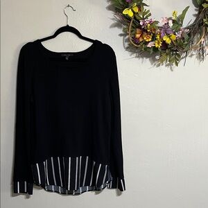 Olivia Sky Black Layered Sweater